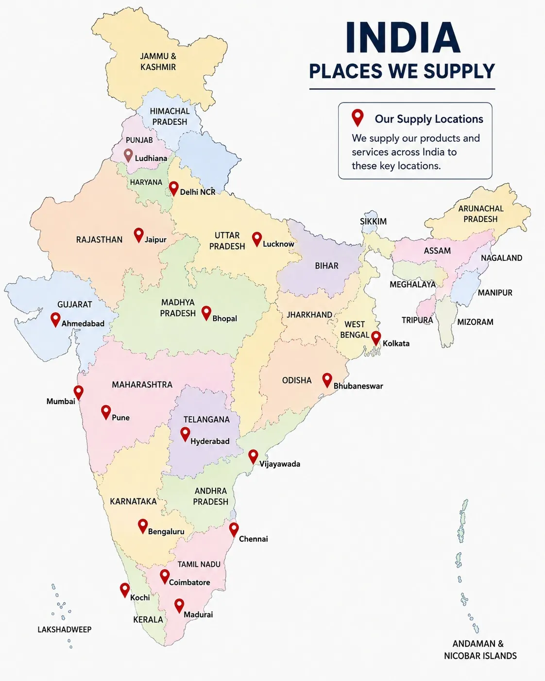 Indico Storage Solutions Supply Map India
